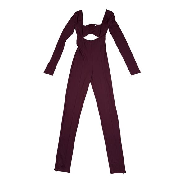 Lovers + Friends Womens Size XS Tanya Jumpsuit Midnight Burgundy NWT - Picture 2 of 11